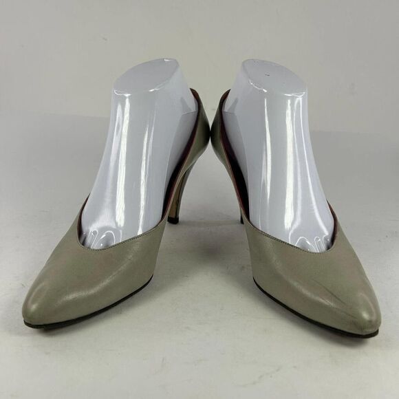VTG YSL Yves Saint Laurent Women's Tan Sand Pumps US 8.5 M Heels Classic Shoes - Picture 4 of 13